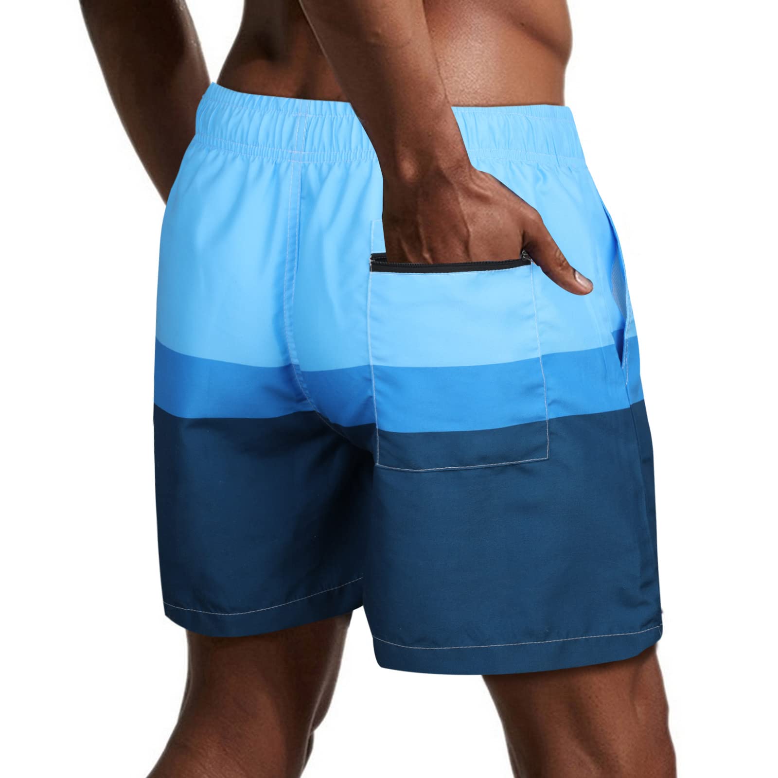 Danfiki Pantaloncini Costume da Bagno Uomo Asciugatura Veloce Calzoncini da Beach Costume da Bagno Fodera Rete con Taschino e Coulisse Trunks
