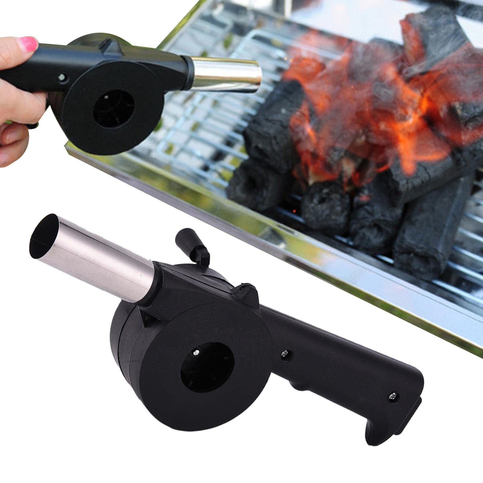 Ruilonghai Black Air Blower Fan Air Blower For Bbq Fire Bellows Hand Fan Portable Hand Fan For Outdoor Camping Bbq