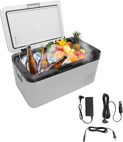 Miniatura 2 de Refrigerador portátil para automóvil, 1224 V CC y 110-240 V CA (-4 F  68 F) 25L26 cuartos de galón, mini refrigerador para RV, furgoneta, vehículo,