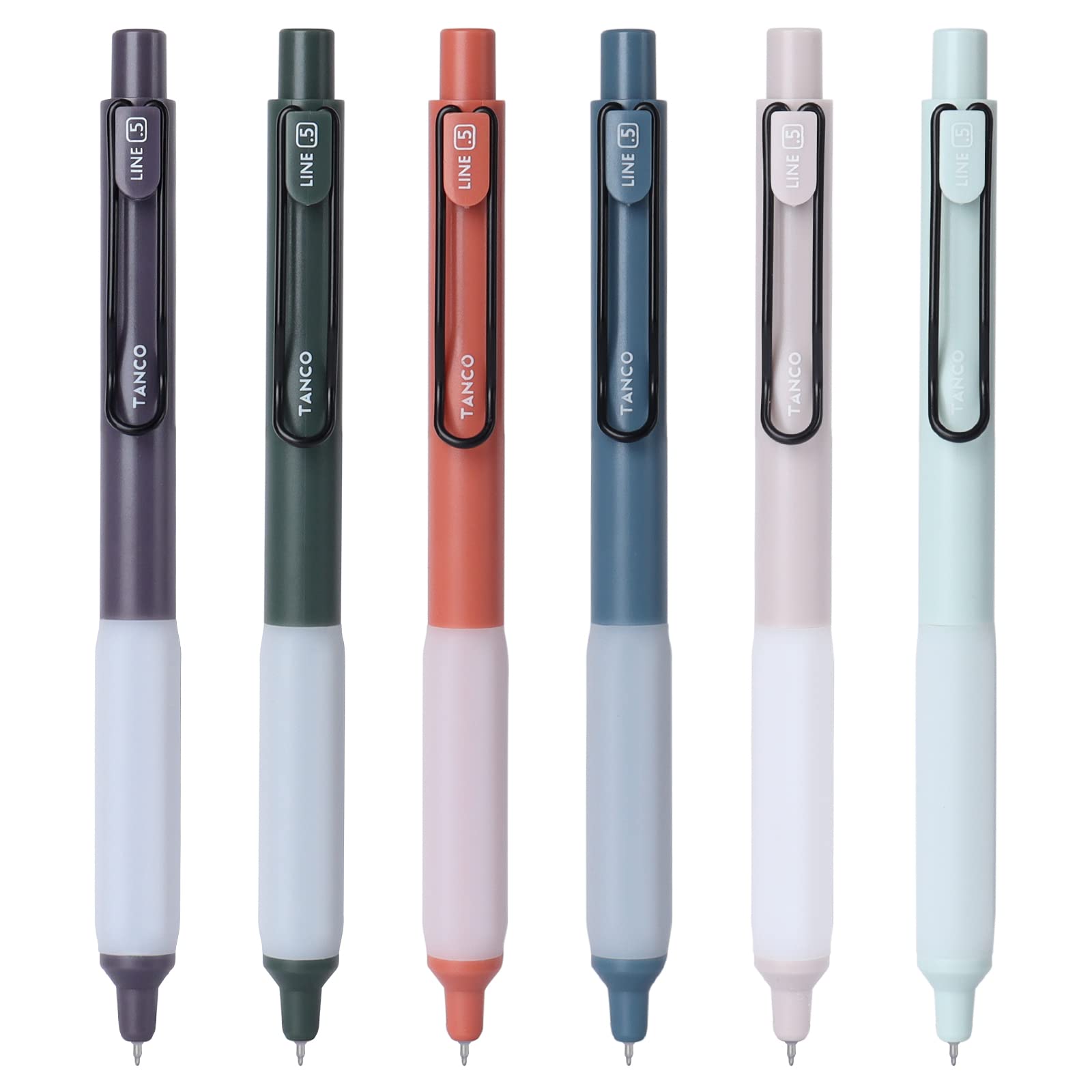 Yi-gog Retractable Gel Pens, Quick Dry Ink and Retractable Click Pens Fine Point Smooth Writing Pens 0.5 mm for School Office Home Box of 6 Pens