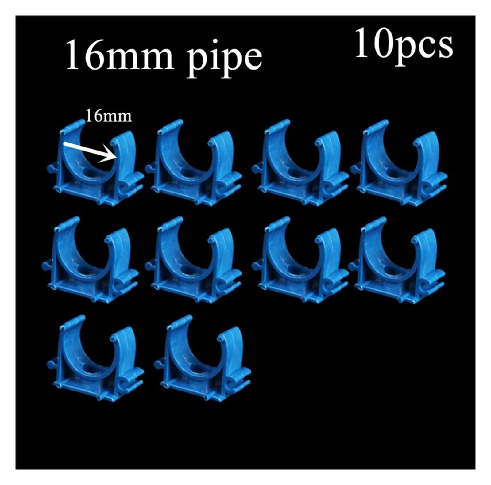 Plastikowe klipsy do węży 10 szt. zacisków rurowych z PVC 16-32 mm złącza węży wodnych zacisk paska mocującego złączki rur plastikowych(16mm blue)