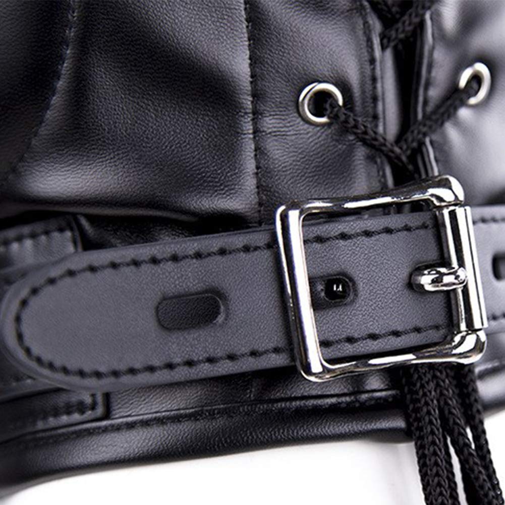 Roluck Masque de bondage avec gode bouche bâillon 3 serrure masque de tête SM réglable pour couple fétiche jouet sexuel (L)