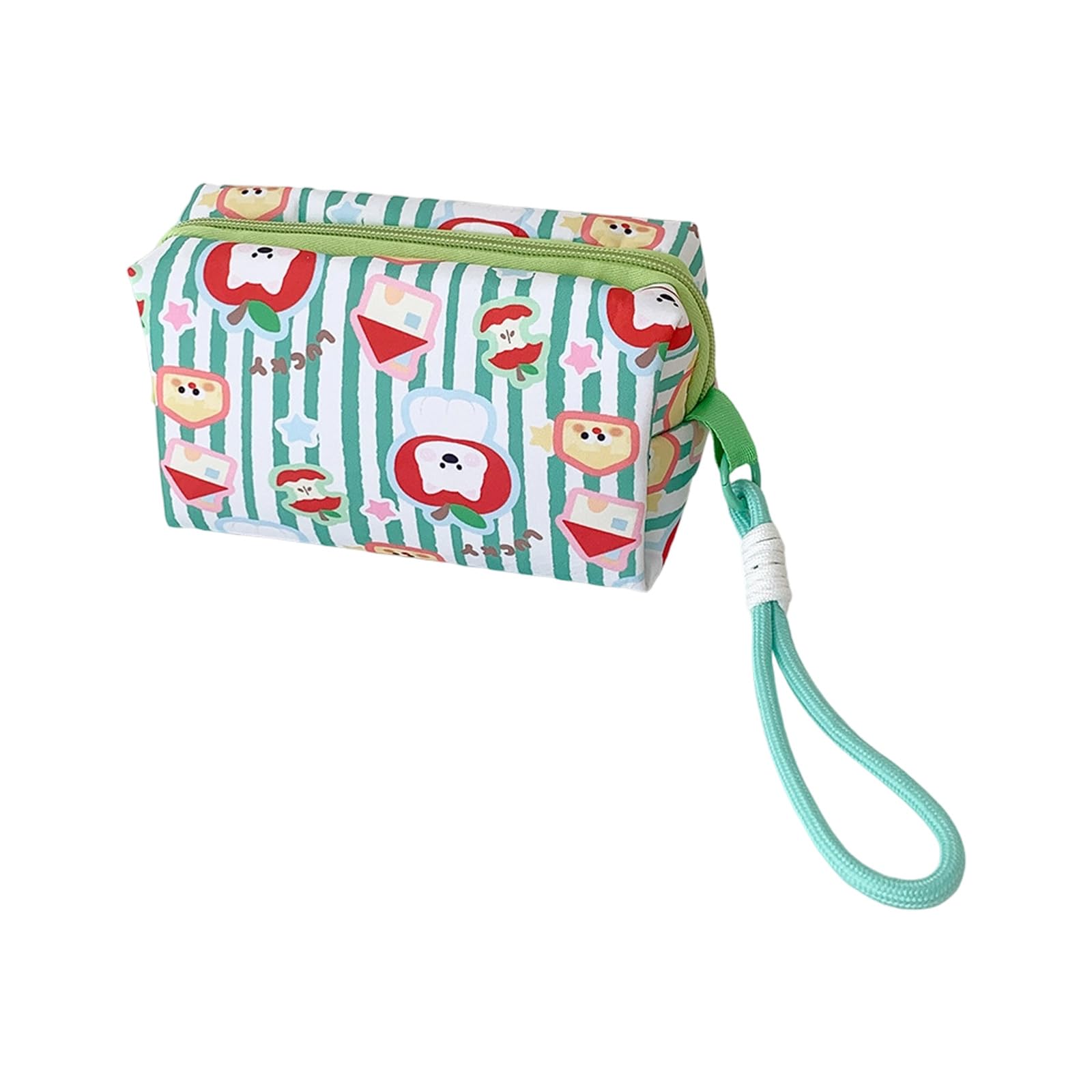 APGLSXY Portable Girls Cosmetic Pencil Case Cartoon Print Designs Sturdy Polyester Storage Organizers Compact Hand Carry Bag for School Travel Use Creative Student Makeup with Playful Designs Sturdy