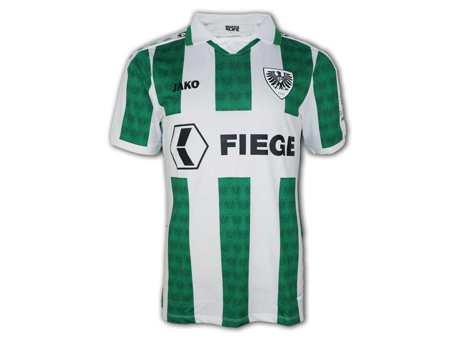 JAKO SC Preußen Münster Heimtrikot 24 25 grün-weiß Preussen Home Shirt Jersey, Größe:M