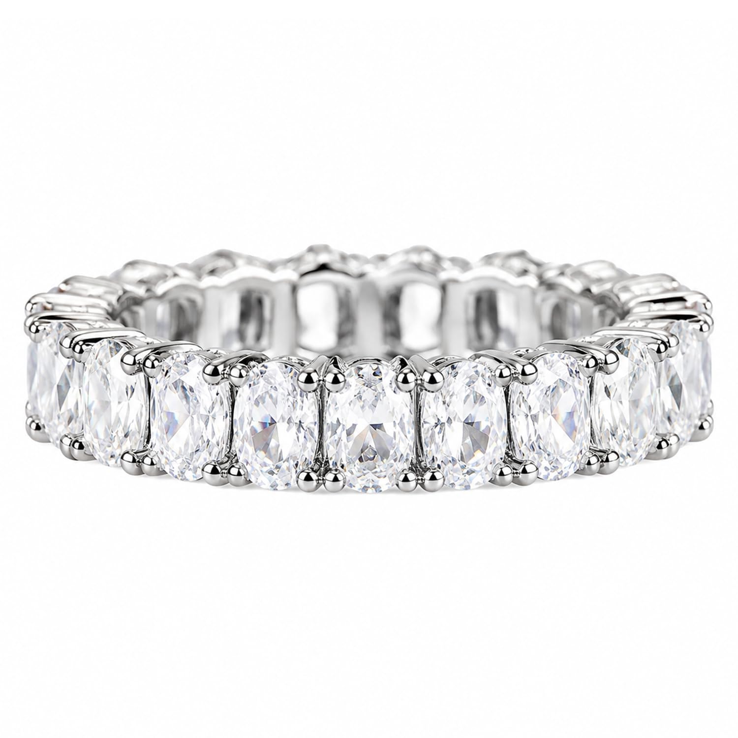 peora Silver Plated Stylish Eternity Finger Ring for Women & Girls US 7 | Crystals Studded | Anniversary Festive & Casual Wear Jewellery | Gift for Her-picture-33