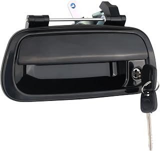 Osompar Exterior Tailgate Handle with Key Lock Cylinder Compatible with 2000-2006 Toyota Tundra Replaces 69090-0C010 69090-0C030-C0 Smooth Black Liftgate Latch Assembly 80867 TO1915111