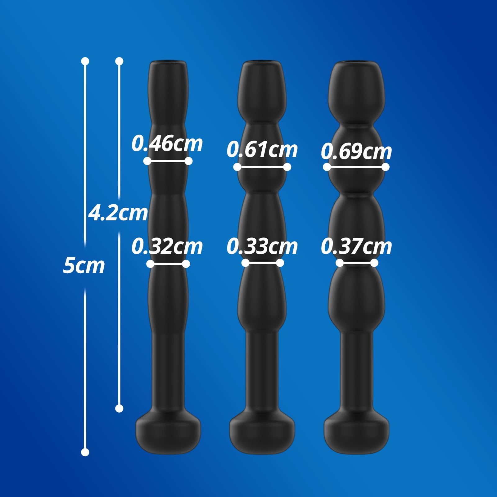 Roluck Set di Dilatatori Uretrali per Uomo, Catetere in Silicone per Dilatatore Uretrale, Sex Toys SM per Uomo con Massaggio Prostatico di Diverse Misure, Perline per Catetere Uretrale (Set da 3)