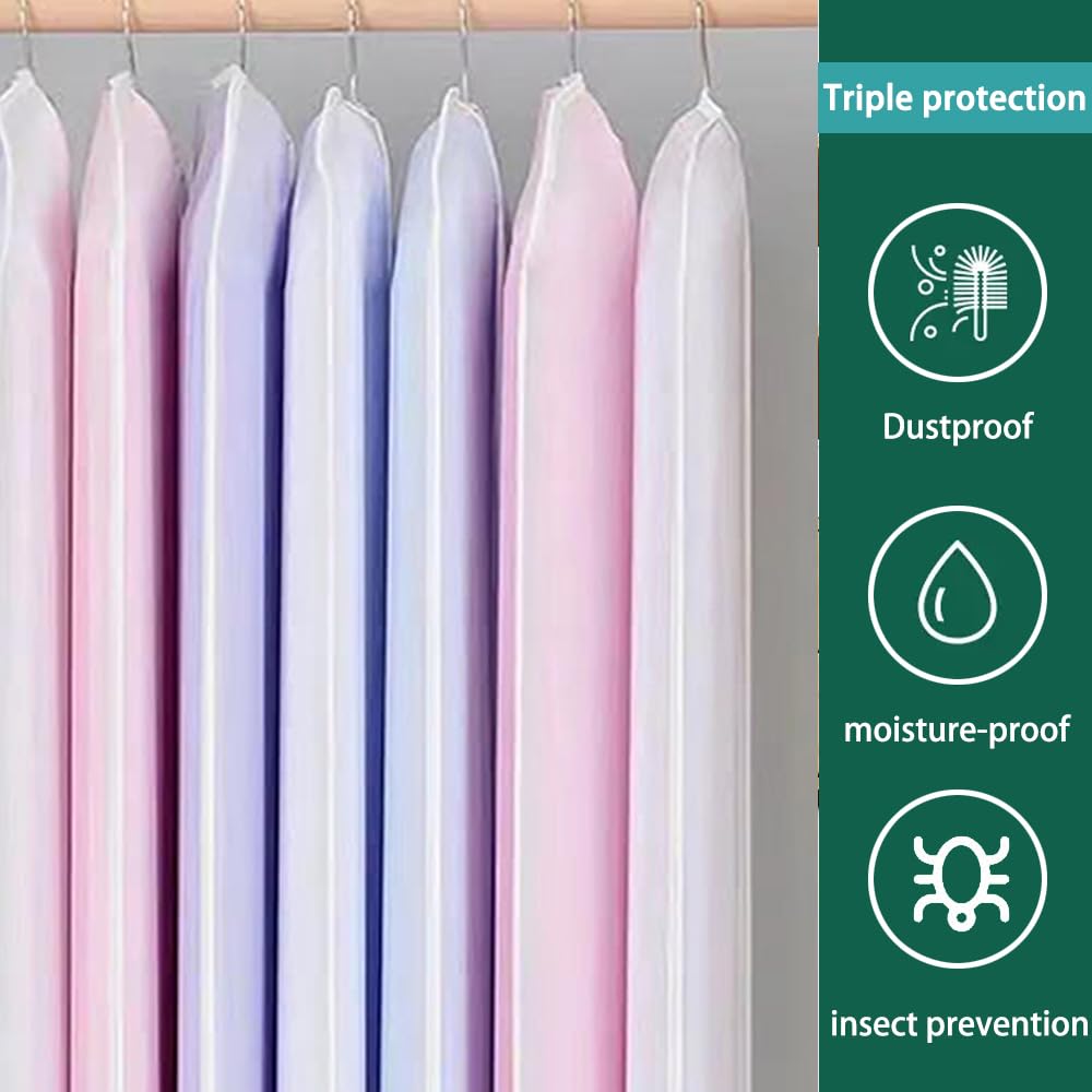 2 Custodi Impermeabili Per Abiti Con Cerniera – PEVA Senza BPA, Grandi Dimensioni 108 Cm, Per Viaggi E Guardaroba