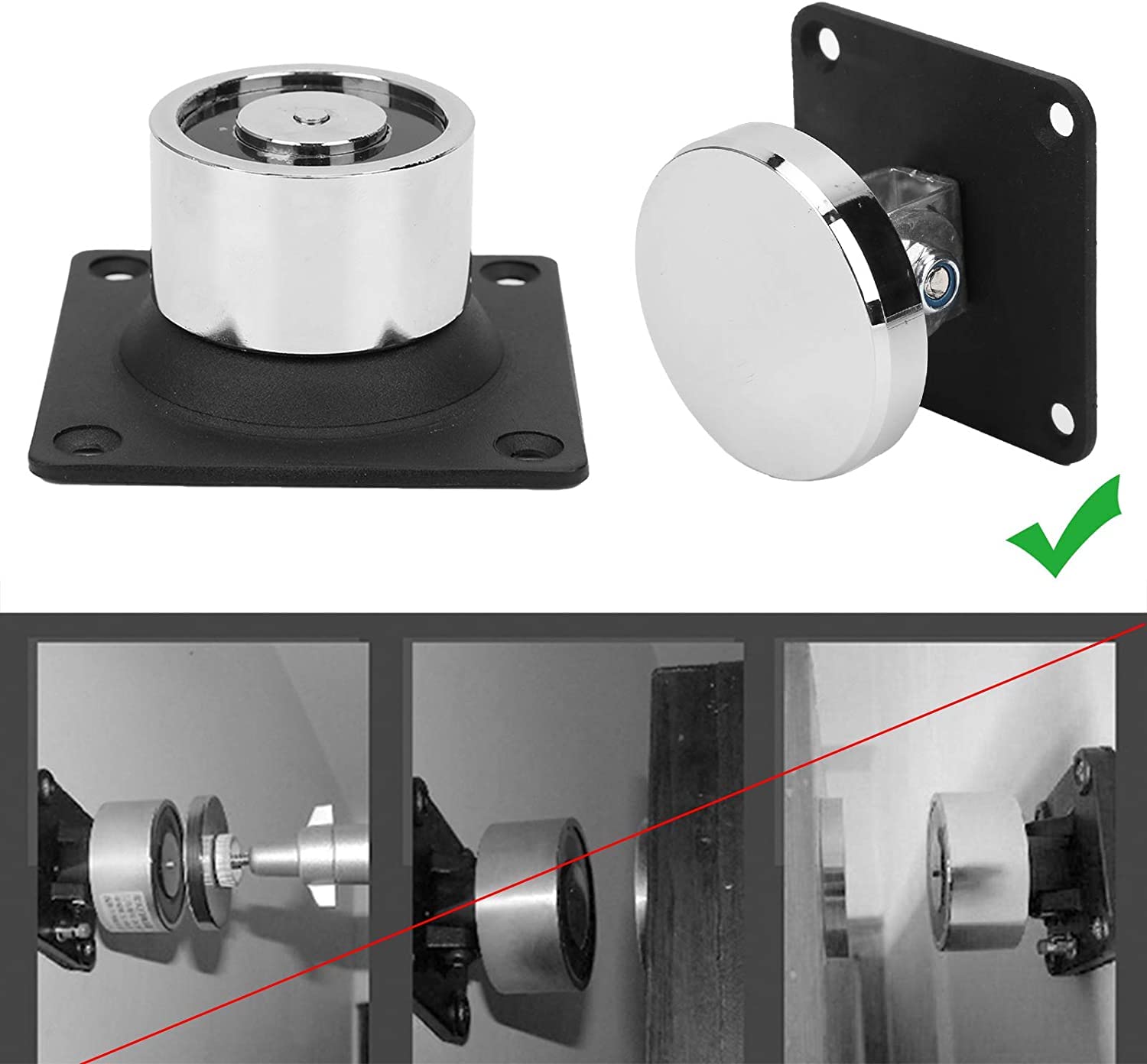 Tope de puerta, tope de puerta sin tornillo Tope de puerta magnético, soporte de puerta electromagnético Soporte de pared de succión de puerta de acero Tope de captura fuerte Puerta de fuego Toque Man