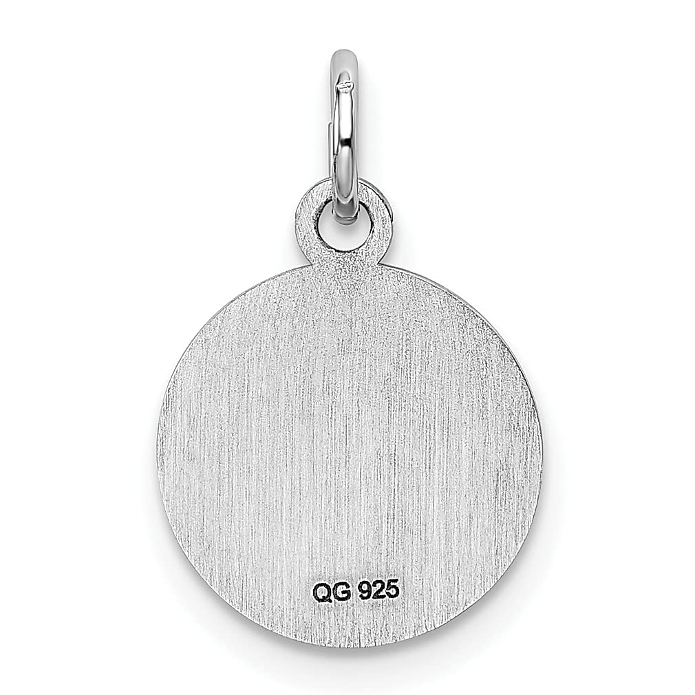 925 Srebro Sterling Płyta Rhod Fioletowa Emalia Lewa Facing Dziewczyna Głowa Dysk Wisiorek Charm Naszyjnik Grawerowany Chłopiec Niebieska Dobra Biżuteria dla Kobiet Prezenty dla niej