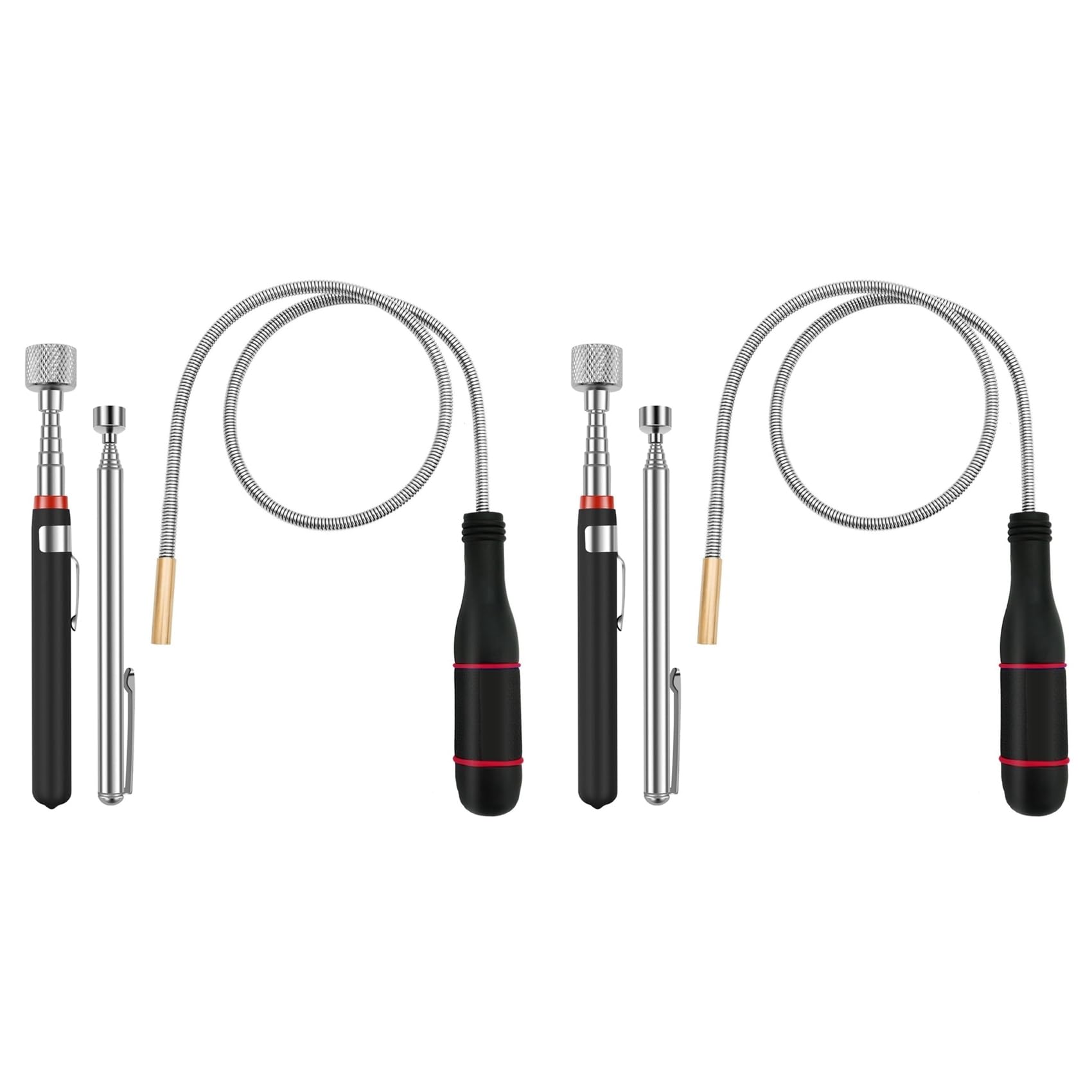 Jnchdghwa As Shown 6 Pack Magnetic Pickup Tool- Extendable Magnet, Telescopic Magnetic Pick-Up Tool, Bendable Flexible Magnetic Pickup Tool