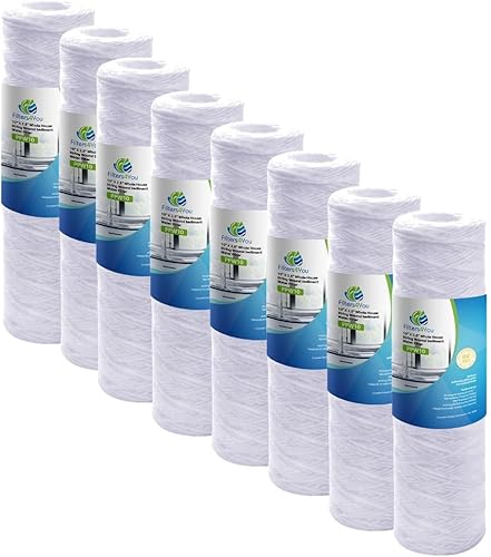 CFS - Paquete de 8 cartuchos de filtro de agua para sedimentos de heridas compatibles con modelos WHKF-WHSW, elimina el mal sabor y olor, cartucho