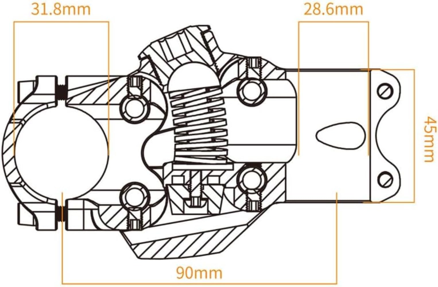 Generisch Mostek kierownicy rowerowej, ultralekki, aluminiowy uchwyt na kierownicę do roweru górskiego, wspornik kierownicy do zawieszenia, wysokość 7°, regulowana kierownica do roweru górskiego