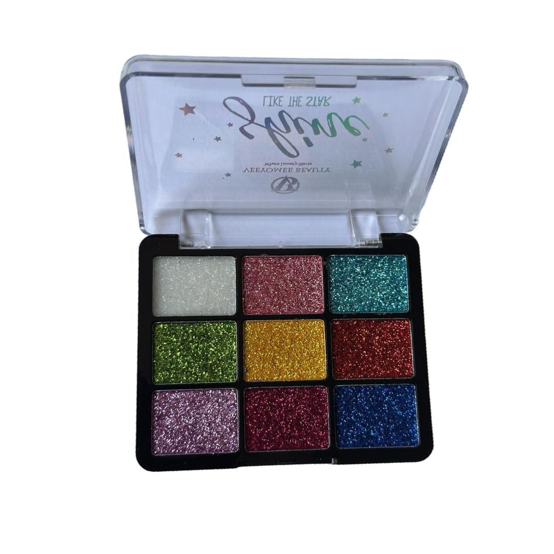My Colors Glitter Eyeshadow Palettes,Deluxe Sparkle Glitter Shimmer Eye Shadow Highly Pigmented Long Lasting Makeup Palette 8 - Colors Palette, 02