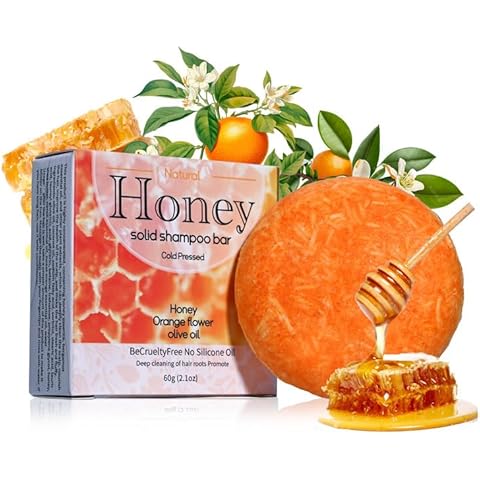 YouMedi Honey Shampoo Bar for Deep Cleaning, Hydrating & Moisturizing Dry Hair, Natural Solid Soap Shampoo Bar for Hair with Honey, Shea Butter and Olive Oil, For All Hair Types, 2.1oz Cover