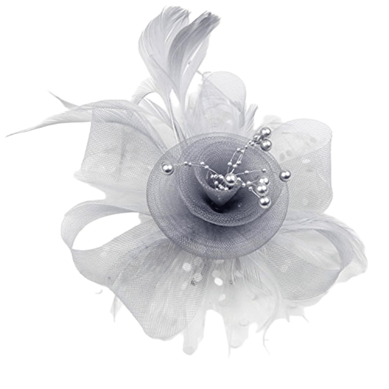 Fentency Feathered Headpiece Women Mesh Hat Hair Band Headband Wedding Accessories Feathered Headband Hat Party Hairpiece