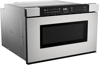 SHARP SMD2440JS Microwave Drawer Oven, 24-inch, 1.2 Cubic Feet, 950 Watt, Angled Touch Control Panel, Stainless Steel