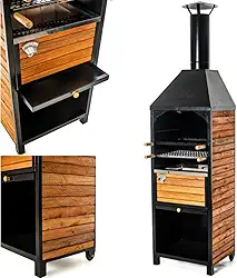 Churrasqueira Pré Fabricada Aço e Madeira Abridor de Garrafa Vulkania Nossa Kasa