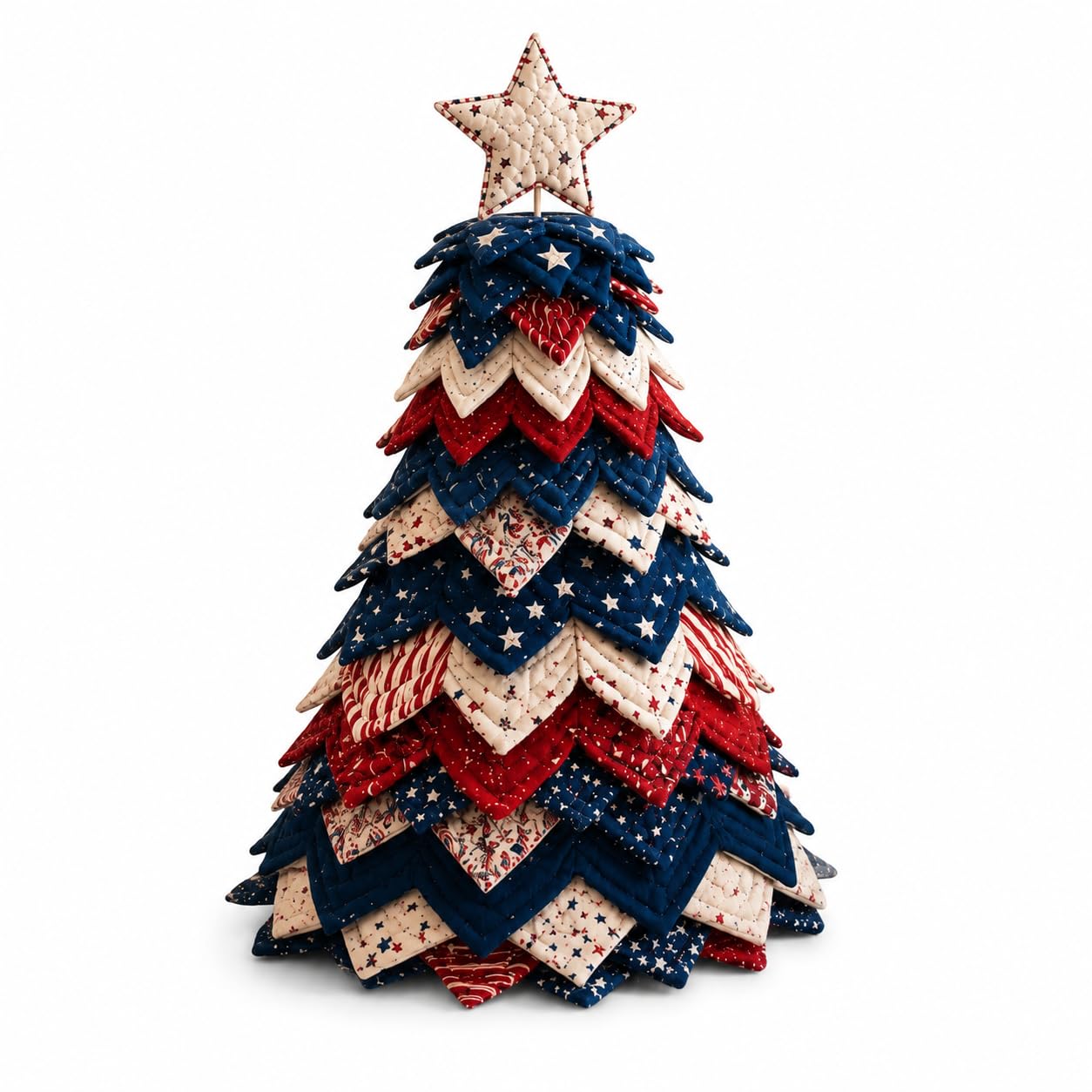 Americana Christmas Tree Quilt Kit - 3D Patchwork Craft for Adults