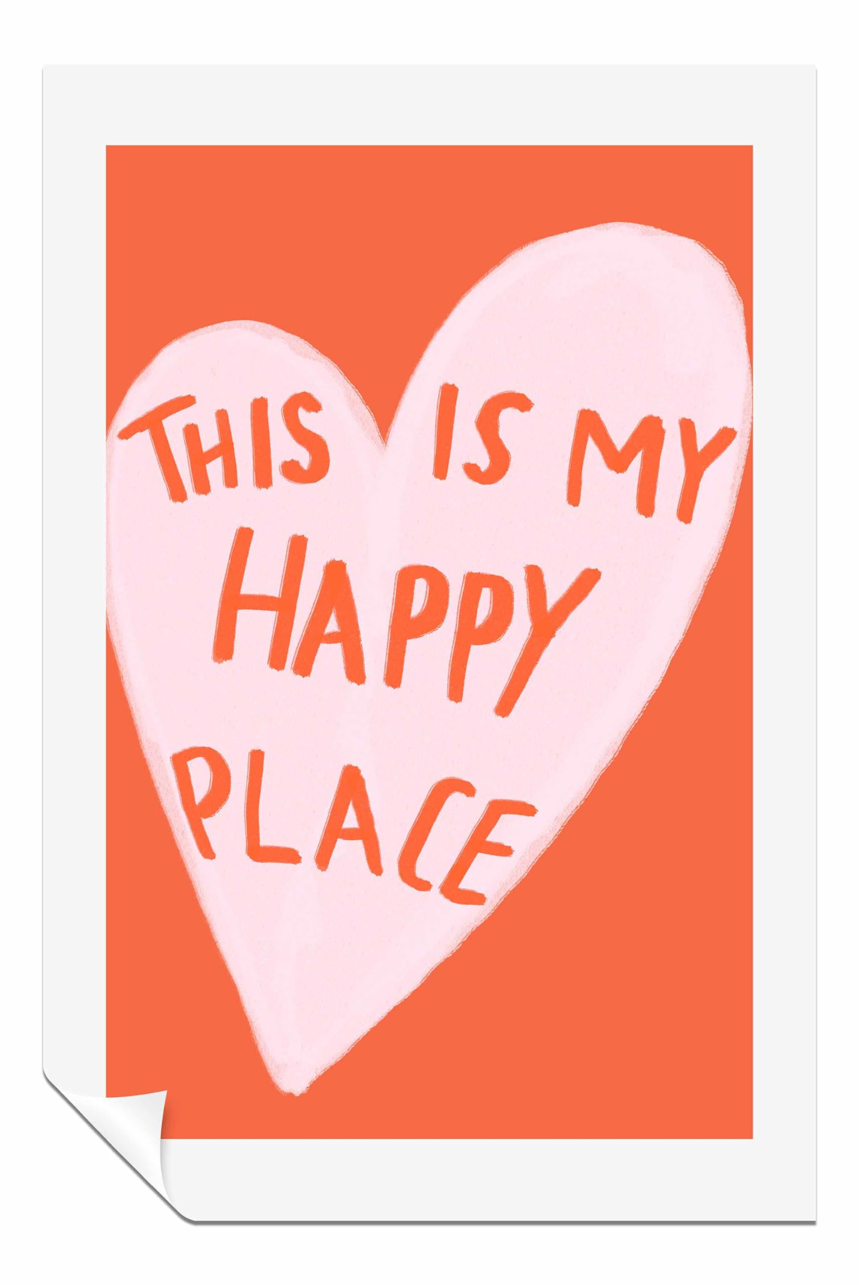 Panther Print Unframed Poster Happy Place Pictures For Home Walls, Bedroom, Living Room & Bathroom Decor 76X51cm (30X20in)