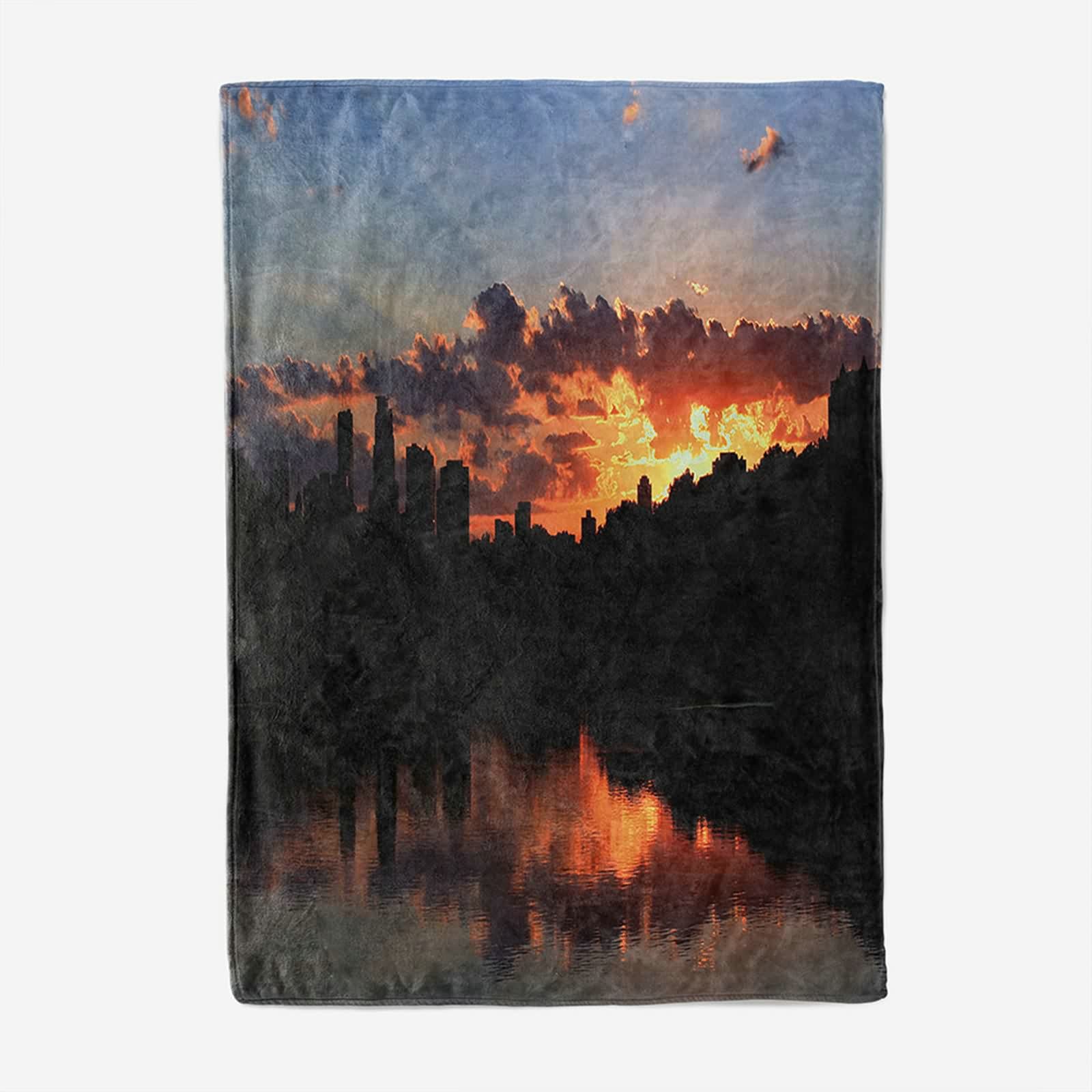 Aeici Couverture Polaire, Couverture en Flanelle Couverture 160x200 cm Lac Montagne Nuage Couverture Canapé Hiver Cadeau pour Adultes et Enfants