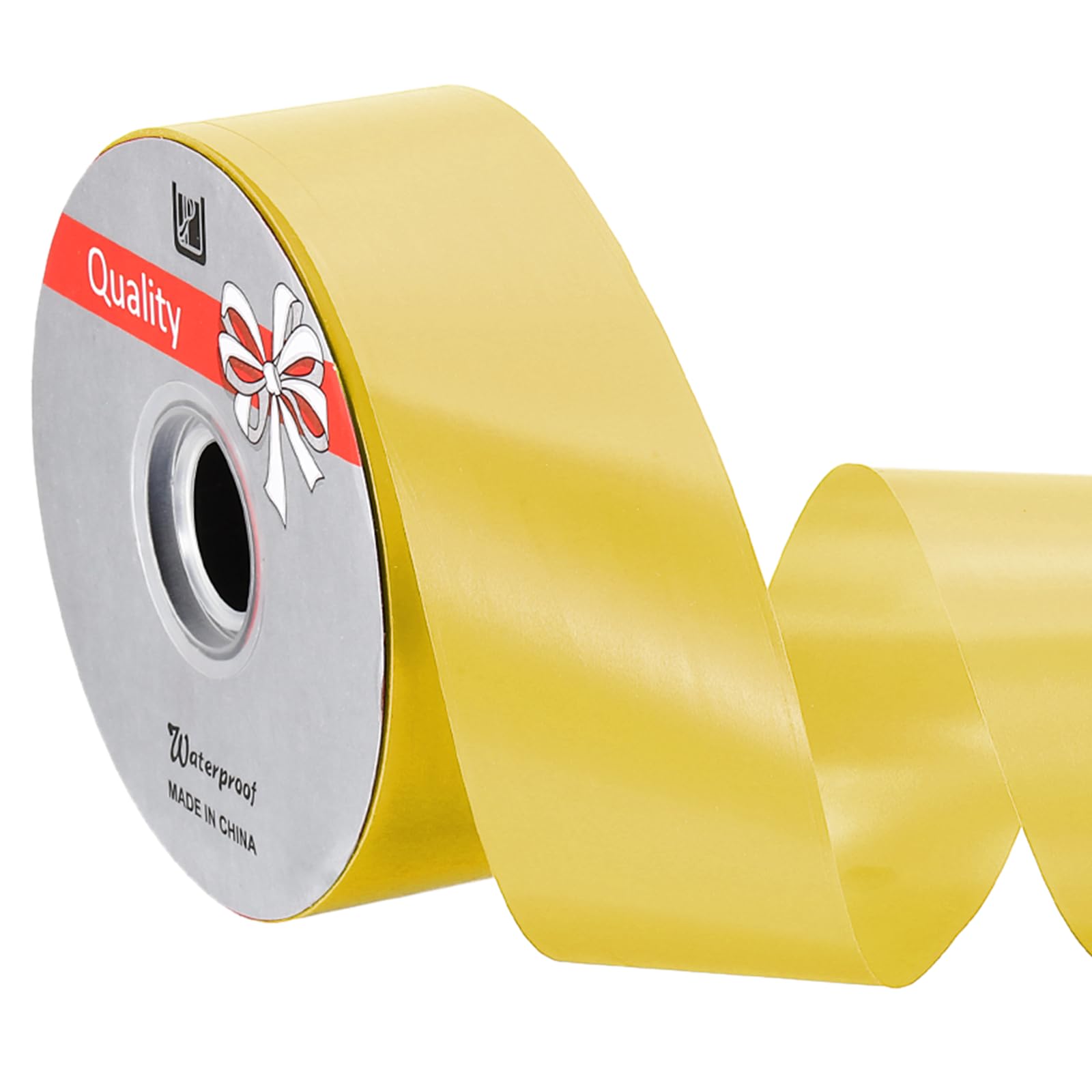 PATIKIL Curling Ribbon, (100 yd / 91m x 50mm, Gold), Plastic Ribbon Roll Balloon String, Suit for - Birthday Parties/Gift Wrapping/Wedding Decorations/Flower Bouquets/Bow Making