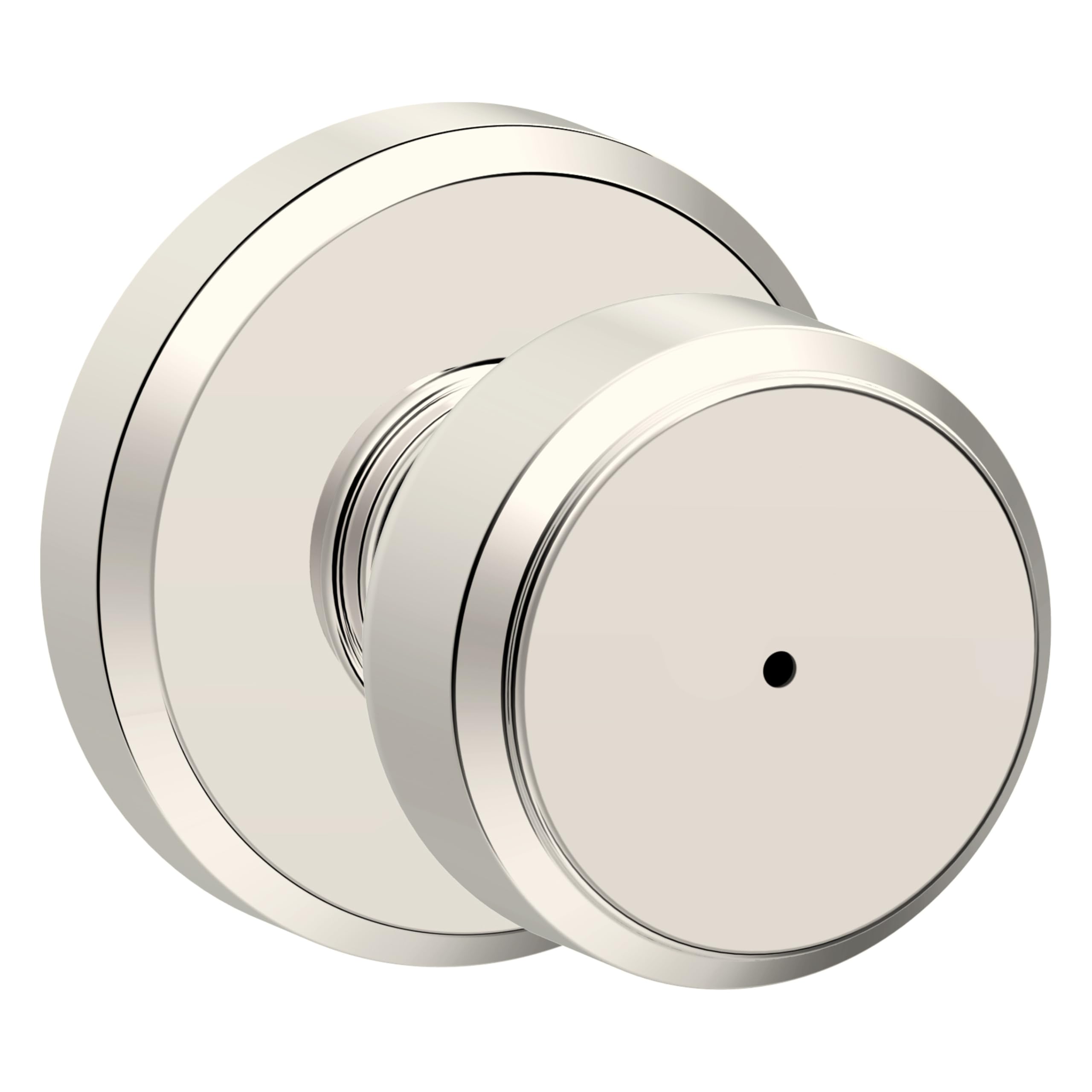 SCHLAGE Bowery Bed/Bath Privacy Door Knob with Lock, Polished Nickel