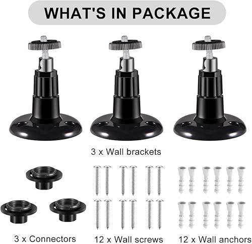 Miniatura 7 de Sonomo Blink - Soporte de cámara para exteriores, 3 piezas, soporte de pared ajustable de 360 grados para cámara Blink al aire libre y accesorios