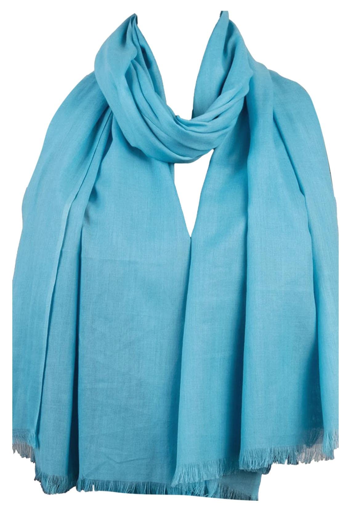 Purple Possum Women's Turquoise Blue Purple Possum® Scarf Plain Oversized Organic Cotton Scarves Wrap Shawl (Turquoise Blue)
