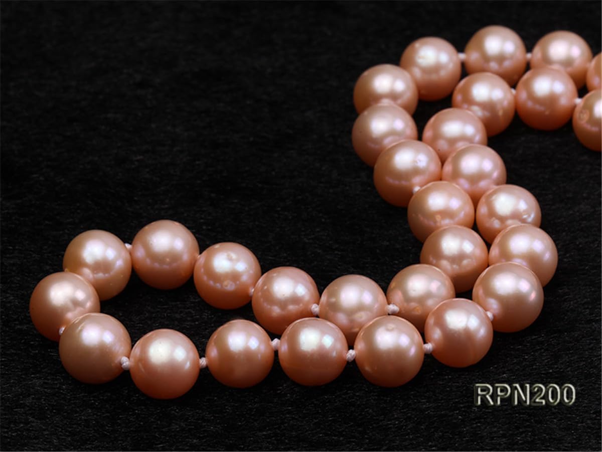 8mm Pink Round Freshwater Pearl Necklace for Women 18" Strands