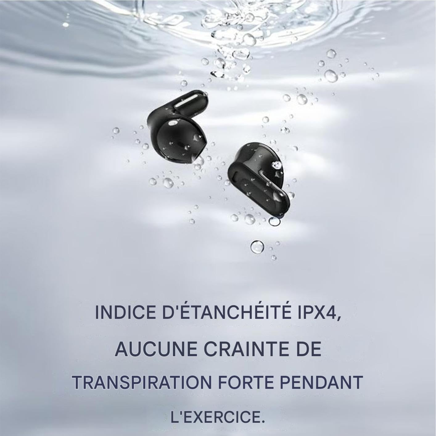 Lidary Translator Earbuds submerged in water, illustrating their water resistance.