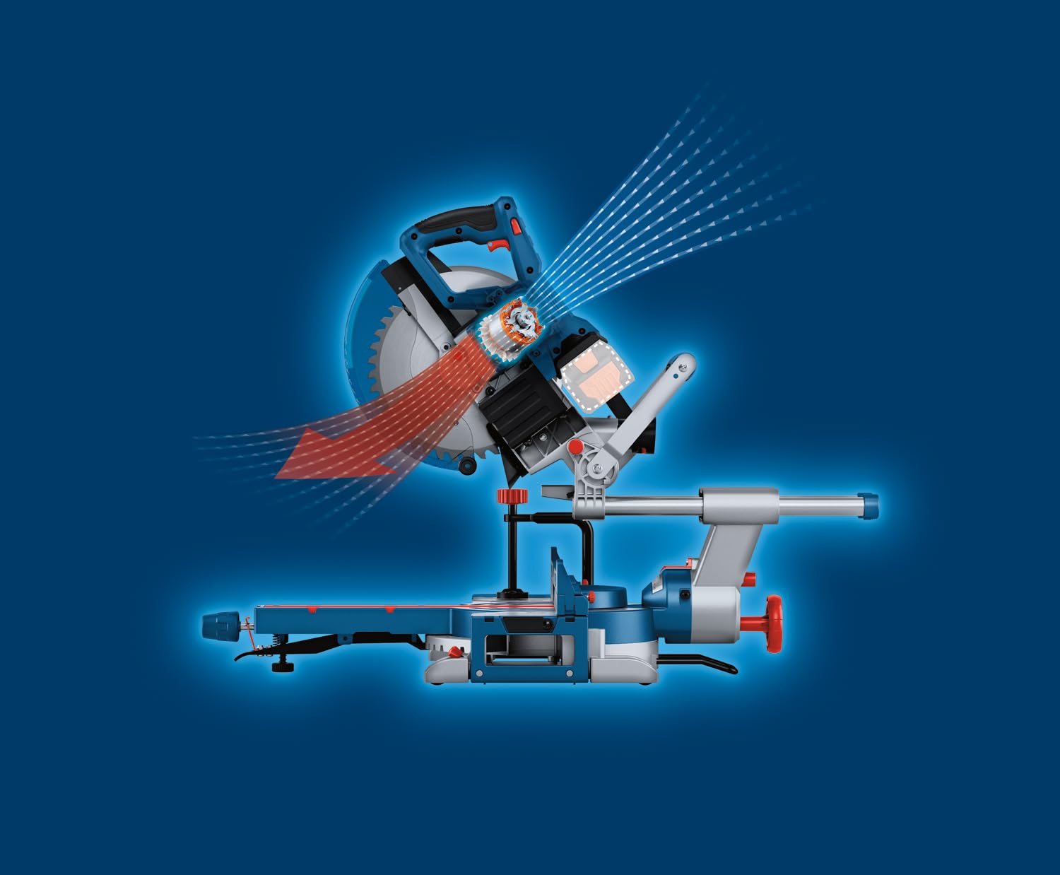 Bosch Professional 18V System scie à onglets radiale sans-fil BITURBO GCM 18V-254 D (capacité coupe 90 x 305 mm, avec 1 lame, 2 appuis de pièce, sac à poussière, serre-joint)