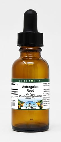 TerraVita Extracto líquido de glicerita de raíz de astrágalo (15), sabor a menta (1 oz, ZIN 522076) - Paquete de 3