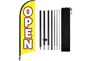 Open Feather Flag, Open Sign Swooper Flag, Made to Catch Attention