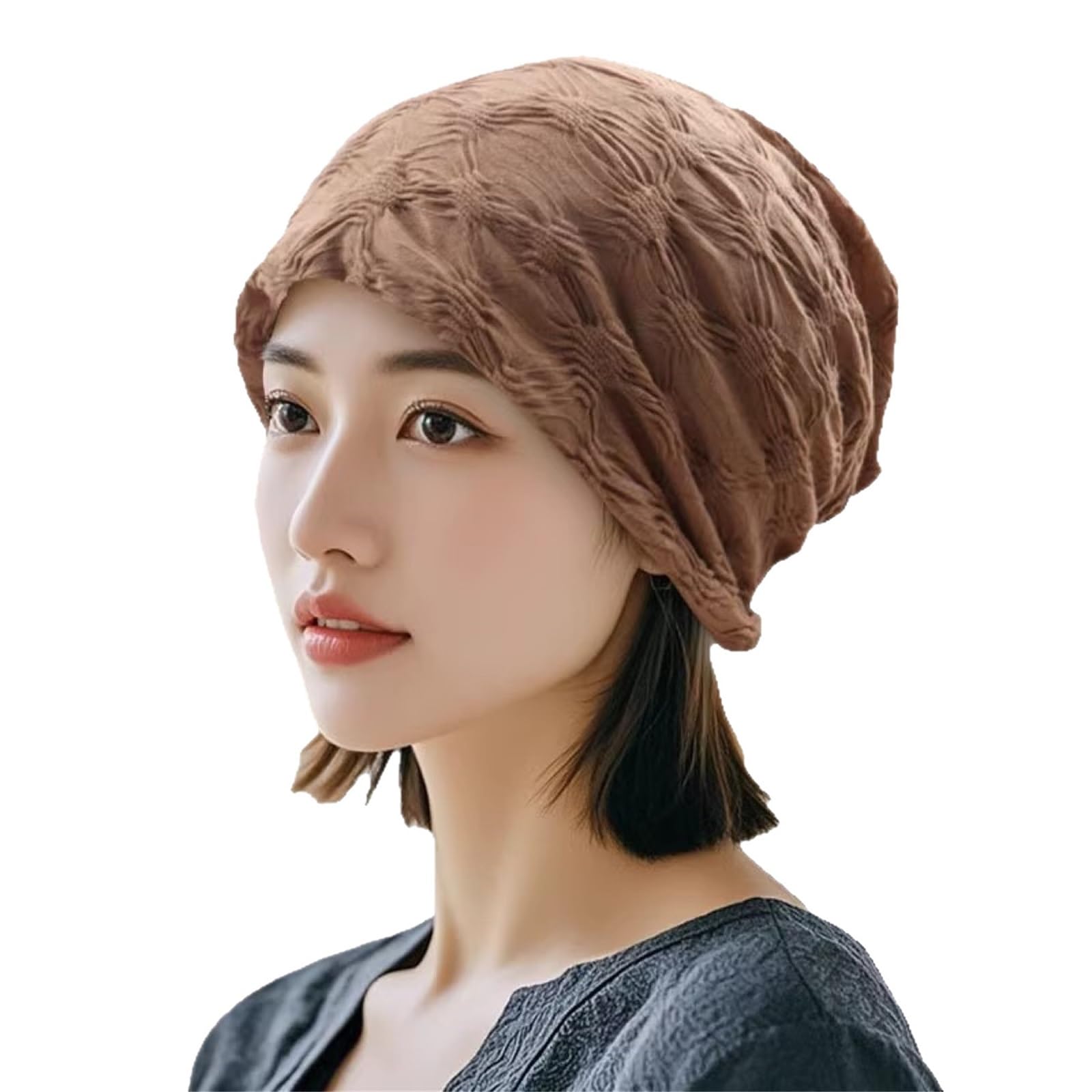 ZTHYSHOZ Women's Wig Short Hair Wig Integrated Hat For Easy Styling Changes, Suitable For Various Occasions(Bruin)
