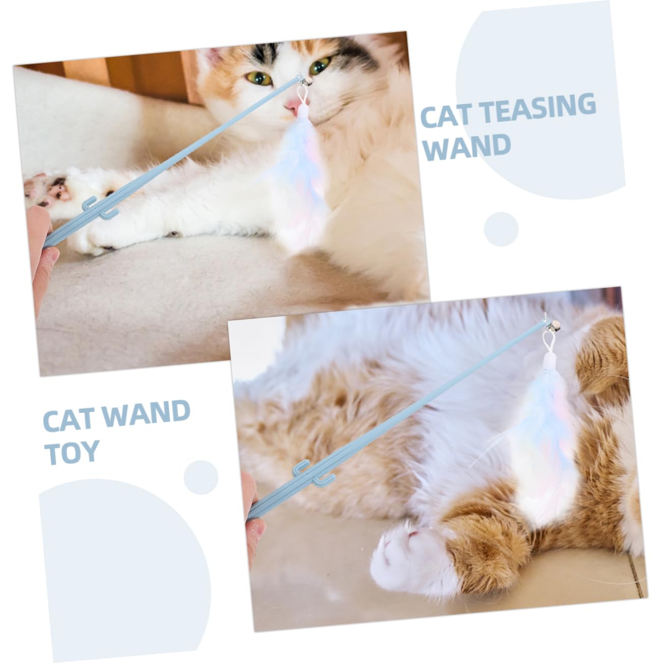 INOOMP 5 Sets Katzenspielzeug Interaktives Katzenspielzeug Mit Federn Und Glöckchen Angelrute Für Katzen Im Innenbereich Lustiges Spielzeug Zum Necken 4 Stück X 5