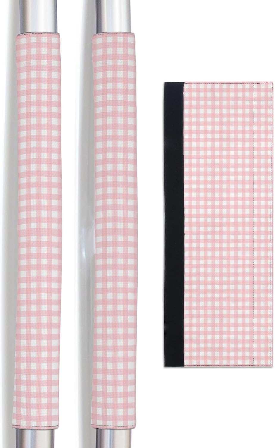 Pink Lattice Refrigerator Door Handle Covers Set of 2 for Dishwasher Microwave Oven Fridge Stove Appliance Door Handles, Washable Kitchen Bathroom Decor Accessories, Farmhouse Buffalo Plaid Checkered