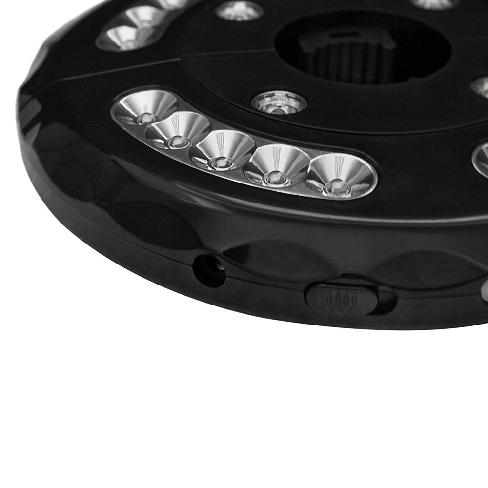 REY Iluminación Sombrilla Luz 24 LED Paraguas Lámpara, 3 Modos Parasol Pantalla Guardasol Quitasol Negro, 12500 Lumens, [Clase de Eficiencia Energética A+]