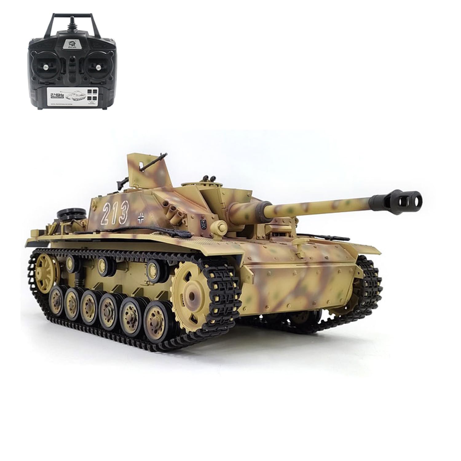 Henglong 1/16 7.0 Tanque de plástico RC alemán Stug III RTR modelo militar 3868 BB IR caja de cambios de acero Radio 1800 mAh batería juguetes de sonido