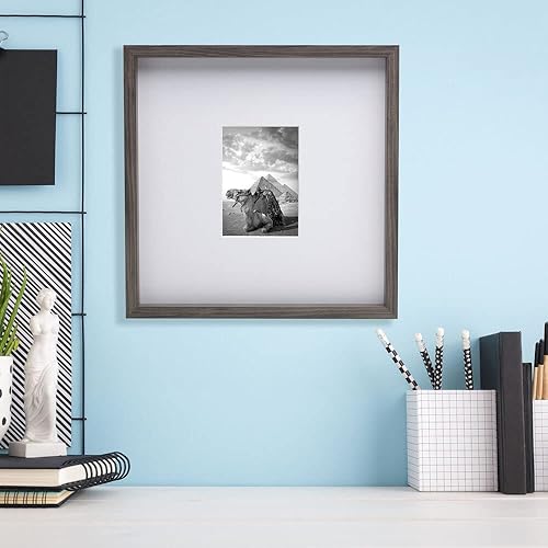 Miniatura 5 de Mikasa Marco para galería de 16 x 16 pulgadas para fotos sin paspartú, foto de 5 x 7 pulgadas con paspartú, paspartú biselado de 0.079 in, pantalla