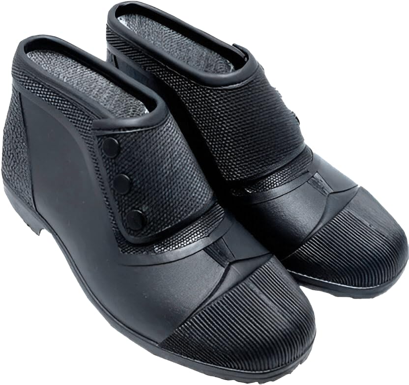 Valorous Madaan PVC Button Safety Boots – Waterproof, Anti Skid, Anti Static & Chemical Resistant Boots for Men | Safety Boot for Industrial or Construction Sites Black Color – Size: UK: 9