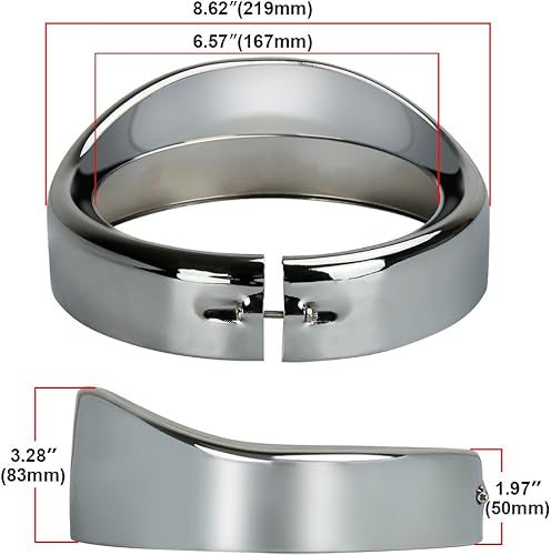 Miniatura 3 de OVOTOR Visor redondo de 7 pulgadas para faros delanteros compatible con Harley 94-14 FLHR Touring Electra Glide motocicleta cromada, paquete de 1