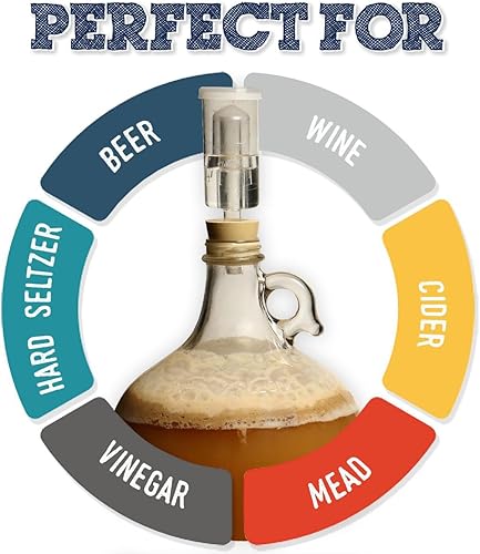 Miniatura 5 de Tapones de goma de fermentación perforados para uso con Airlock (tapón de goma (#7.5 - Paquete de 4)