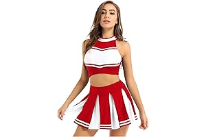 Womens Cheerleading Costume - Crop Top and Pleated Mini Skirt