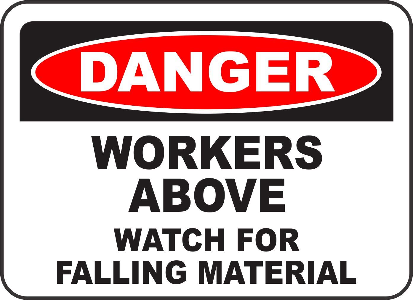 INDIGOS UG - Pegatinas - Seguridad - Advertencia - Watch For Falling Material Sign 1219mmx914mm - Decal for Office - Oficina - Empresa - Escuela