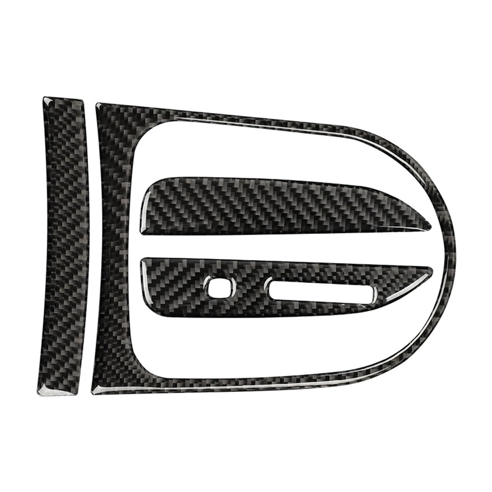 THXZINGLWG Compatible for Mustang GT 2015-2021 Accessories Carbon Fiber Interior Car Gear Shift Box Panel Cover Trim Frame Decorative Kit Sticker(A set(Black),RHD)