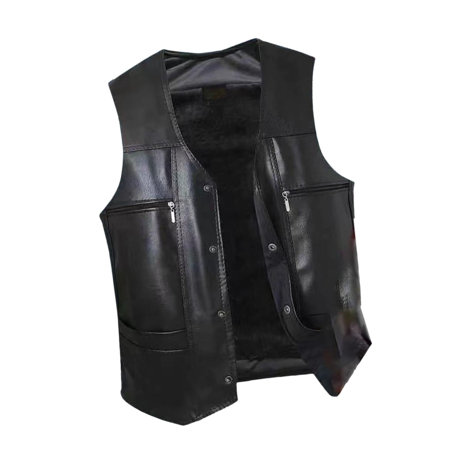heavenglow Meadawgs®Waistcoat Lightweight Utility Mens PU Leather Vest for Travel Winter XL Black|Clothing, Shoes & Accessories|Mens Clothing|Coats & Jackets-picture-38
