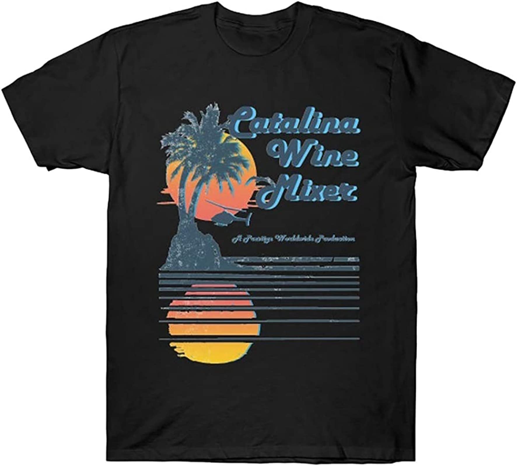 Catalina Wine Mixer T-Shirt Prestige Worldwide Step Brothers T Shirt Party California Movie Inspired Tees Black L