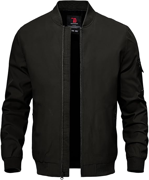 TBMPOY Men's Lightweight Bomber Jackets Light Windbreaker Casual Stylish Fall Golf Zip Up Dress Business Varsity