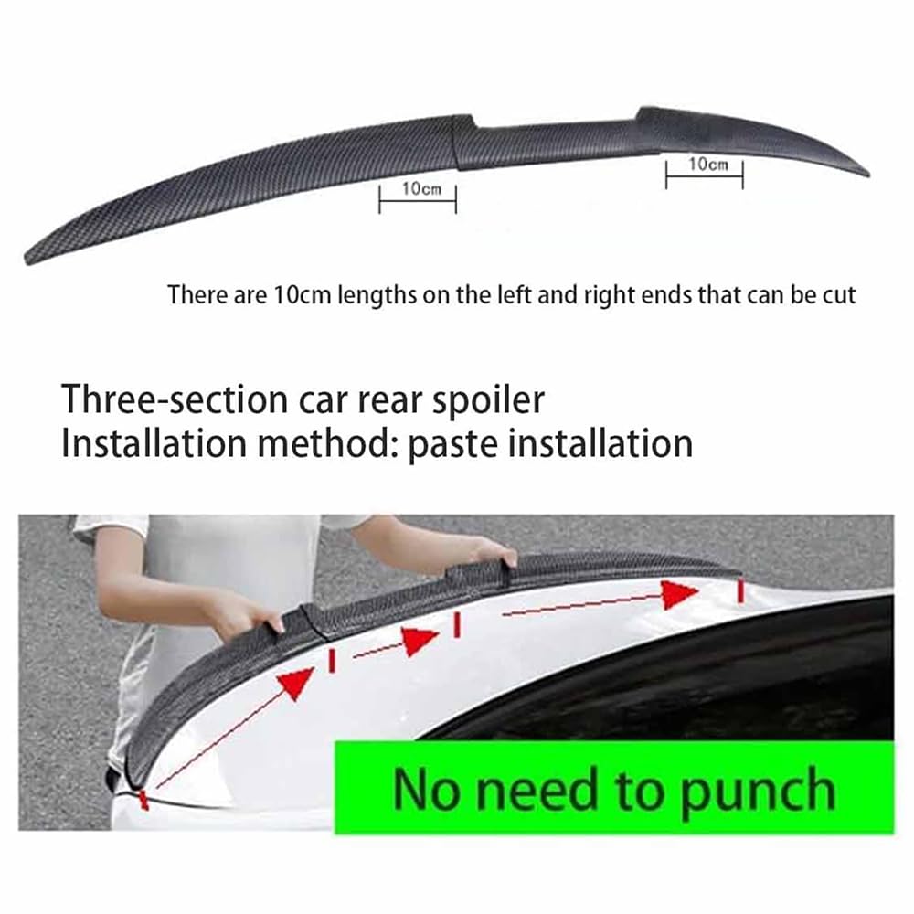 Coche Alerón Trasero para BMW X6 F16 2015-2019, Alerón De Techo Trasero Durabilidad Maletero ala del Techo Auto Spoiler Tuning Accesorios,A/Glossy-Black